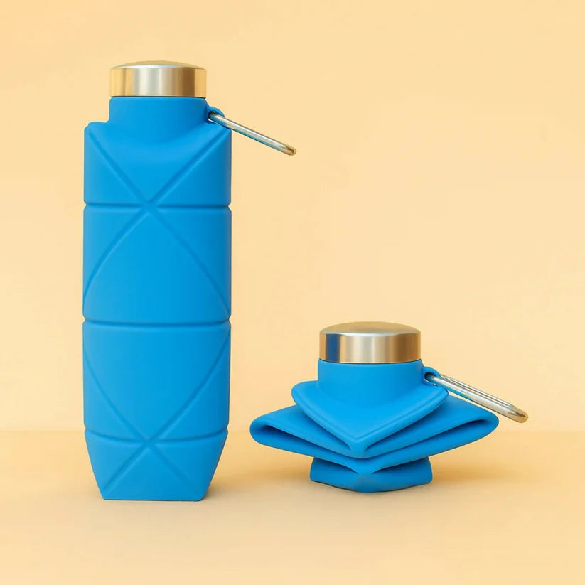 Silicone Folding Water Bottle for Travel, Gym, Hiking & Office
