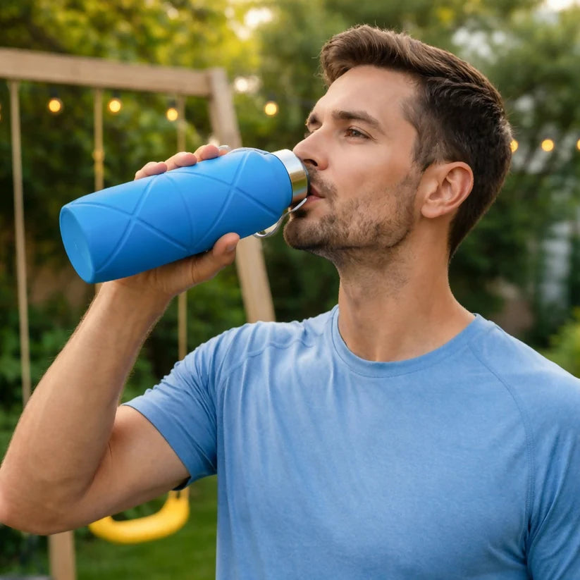 Silicone Folding Water Bottle for Travel, Gym, Hiking & Office